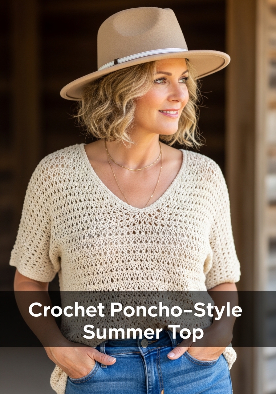 Crochet Poncho-Style Summer Top