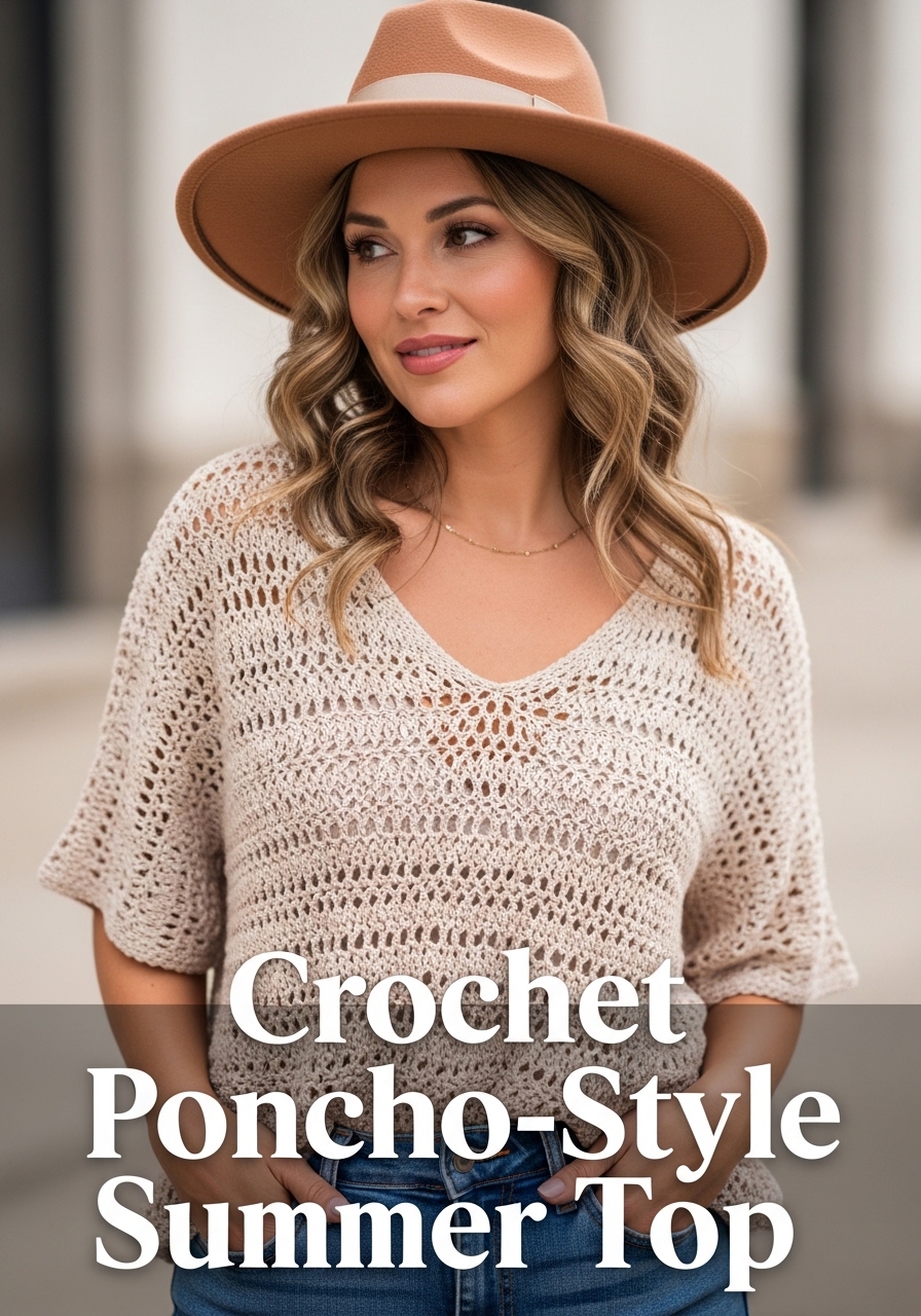 Crochet Poncho-Style Summer Top