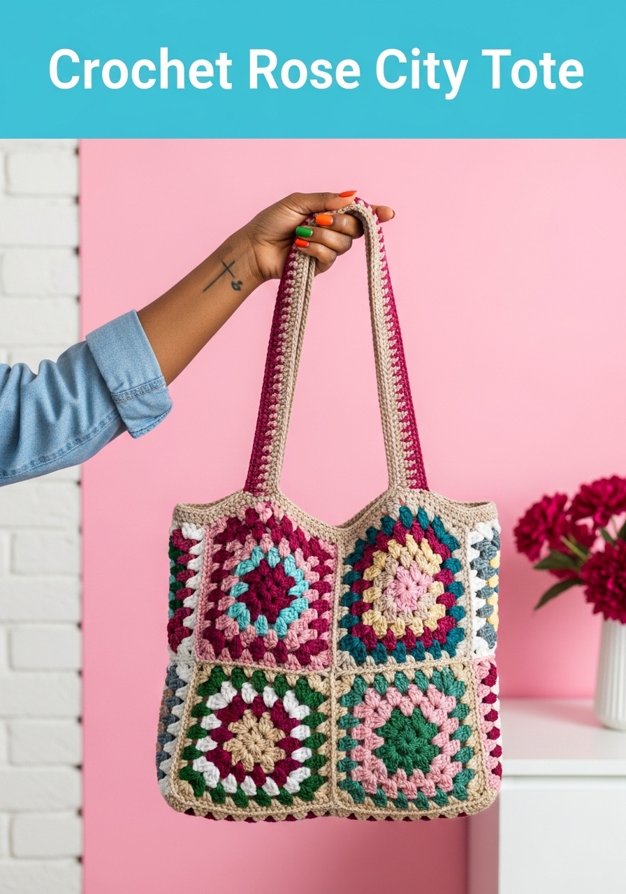 Crochet Rose City Tote