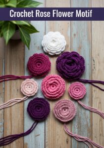 Crochet Rose Flower Motif