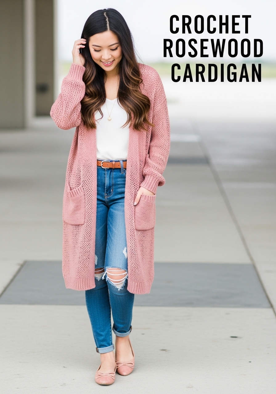 Crochet Rosewood Cardigan