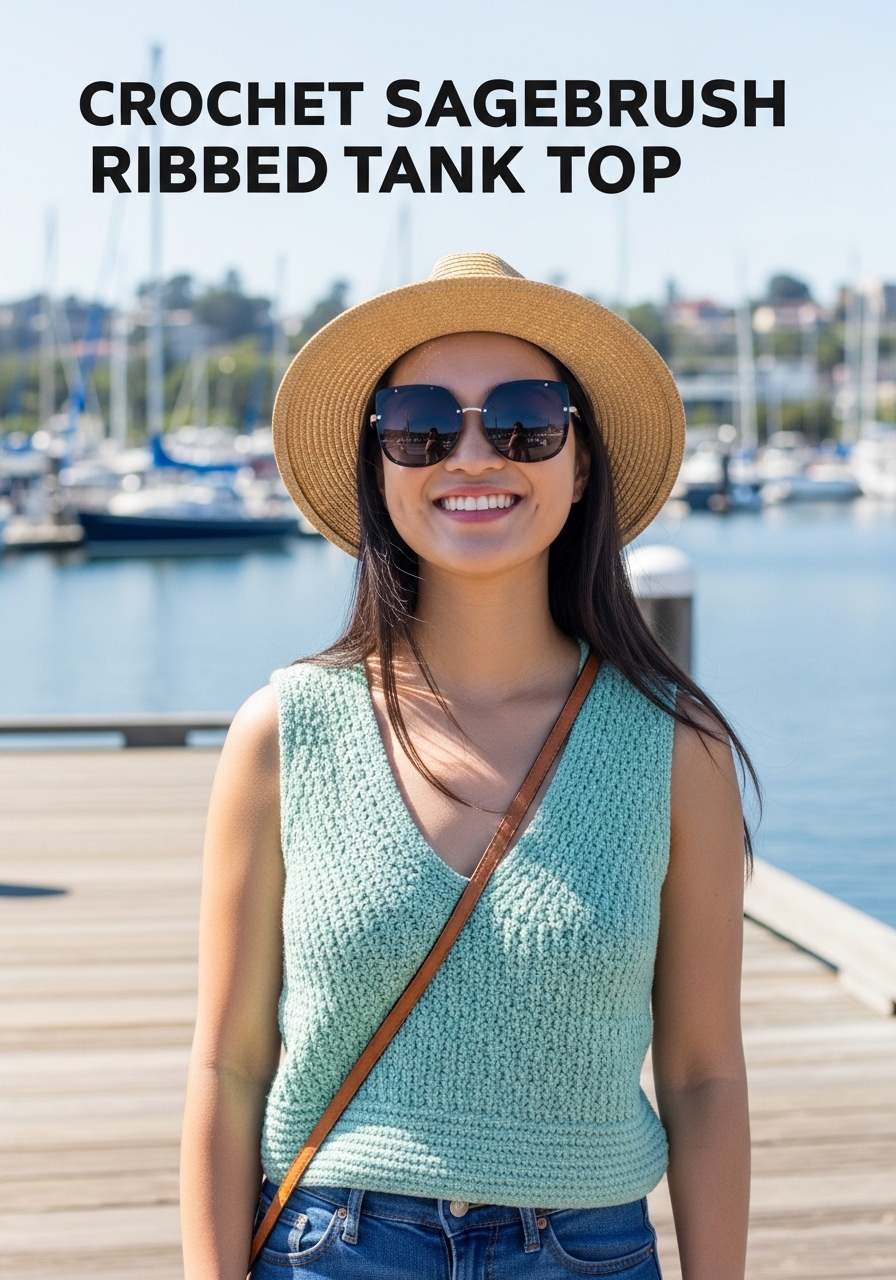 Crochet Sagebrush Ribbed Tank Top