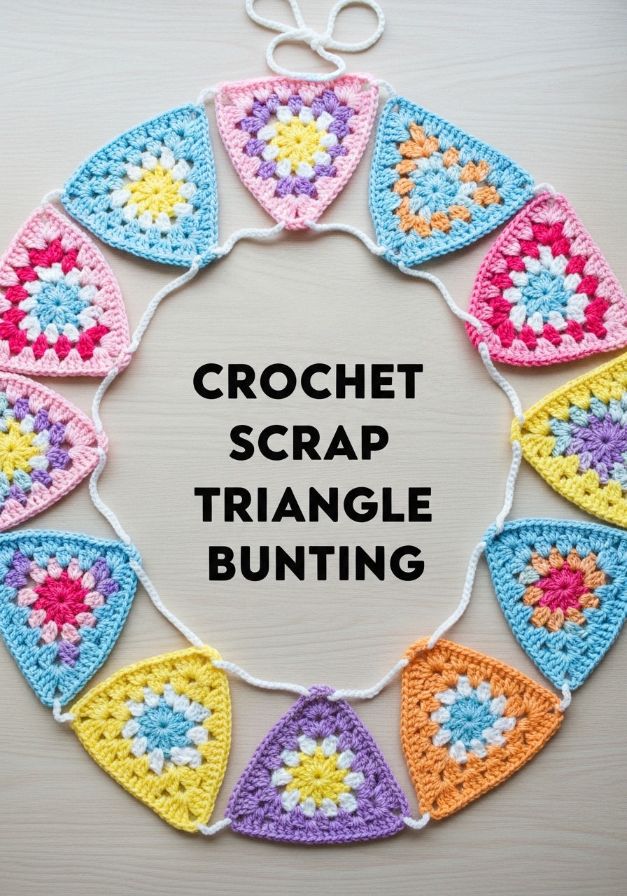 Crochet Scrap Triangle Bunting