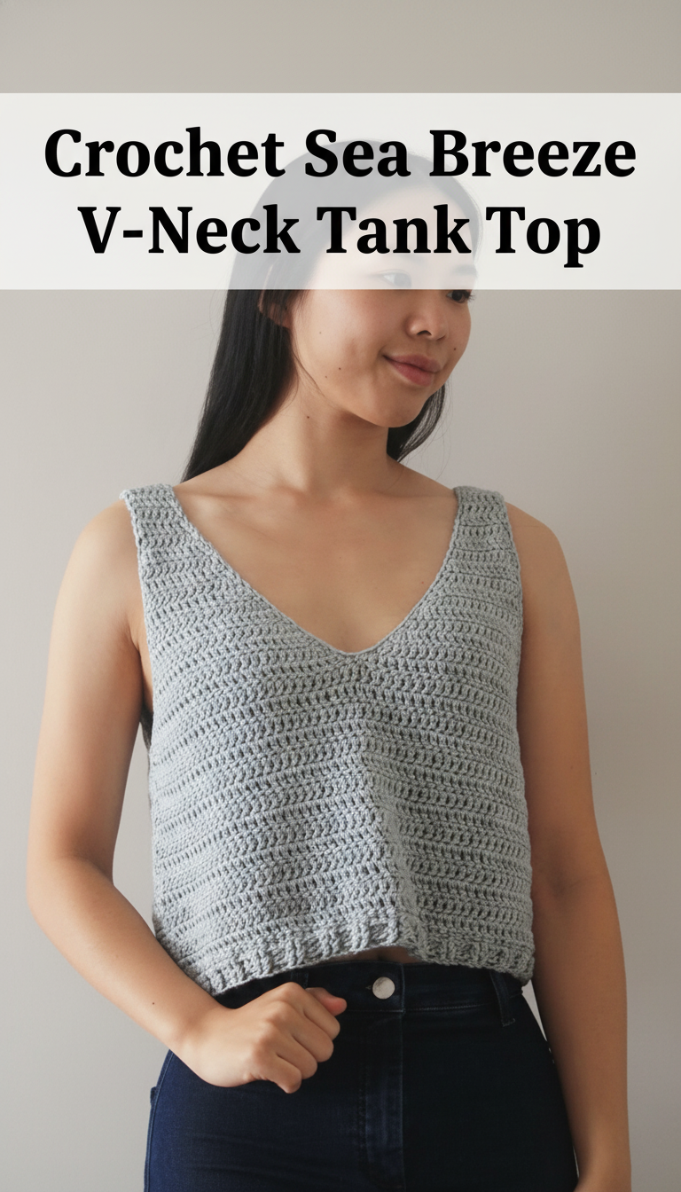 Crochet Sea Breeze V-Neck Tank Top