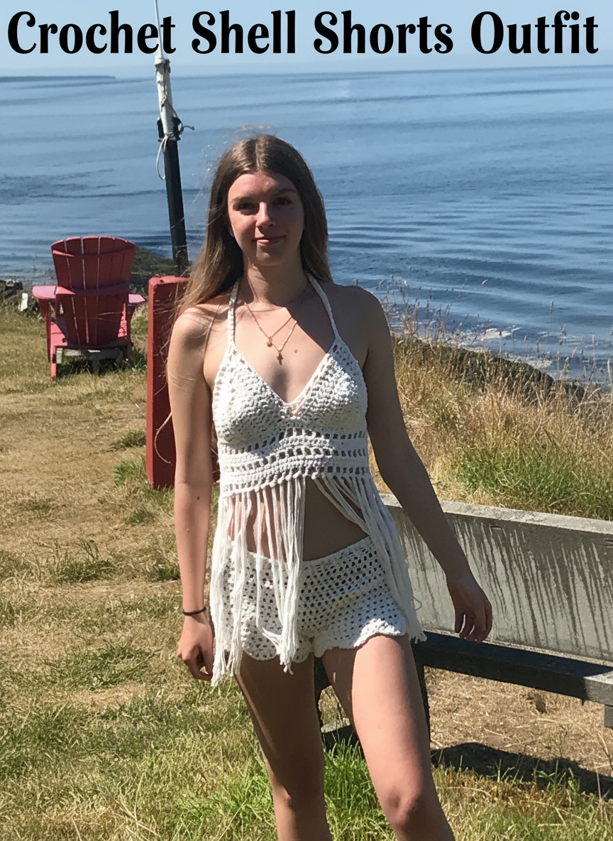 Crochet Shell Shorts Outfit