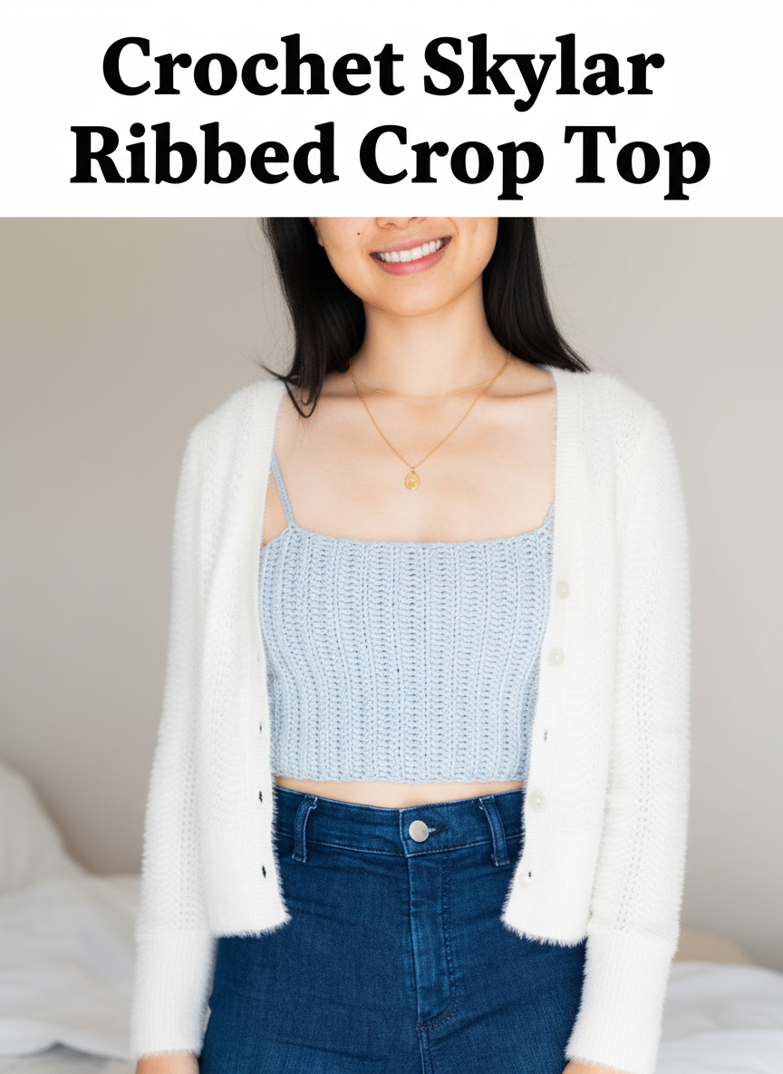 Crochet Skylar Ribbed Crop Top