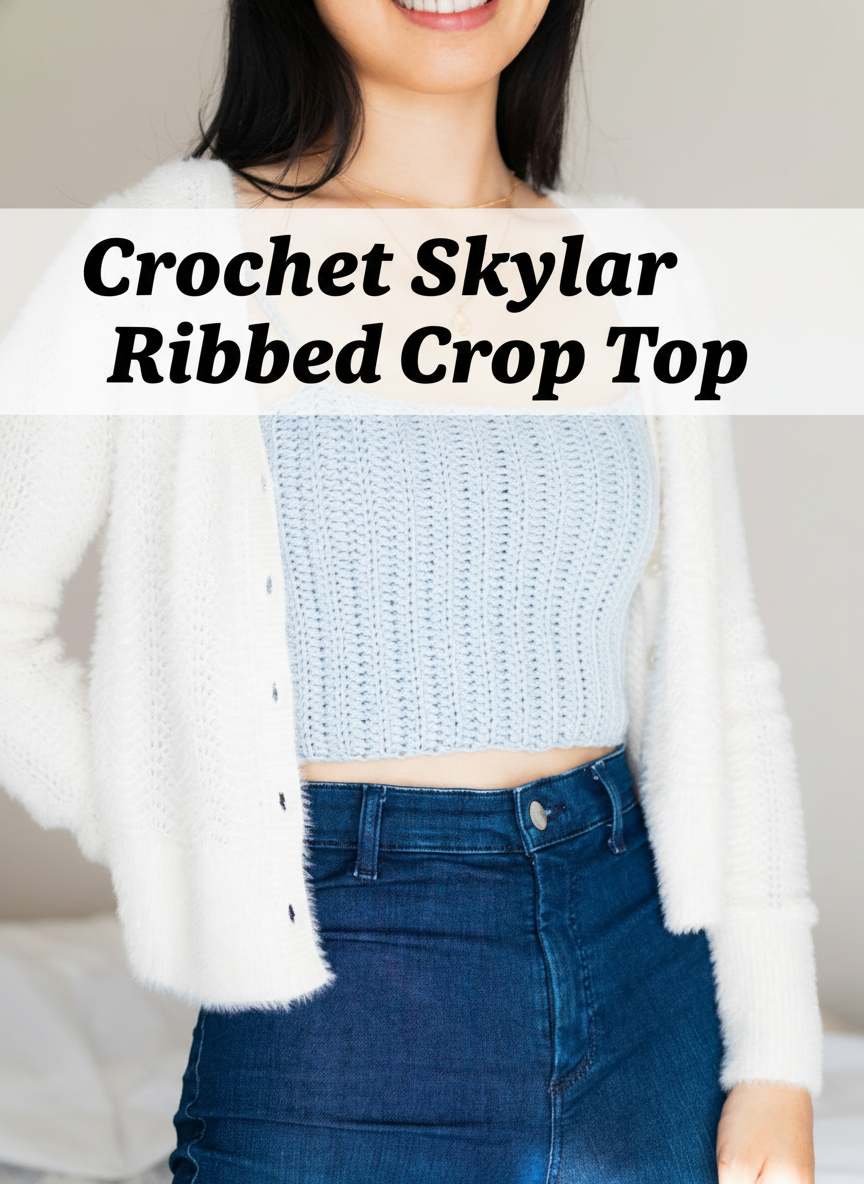 Crochet Skylar Ribbed Crop Top