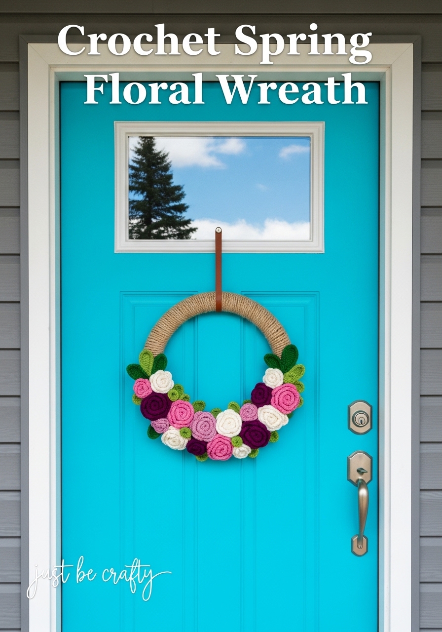 Crochet Spring Floral Wreath