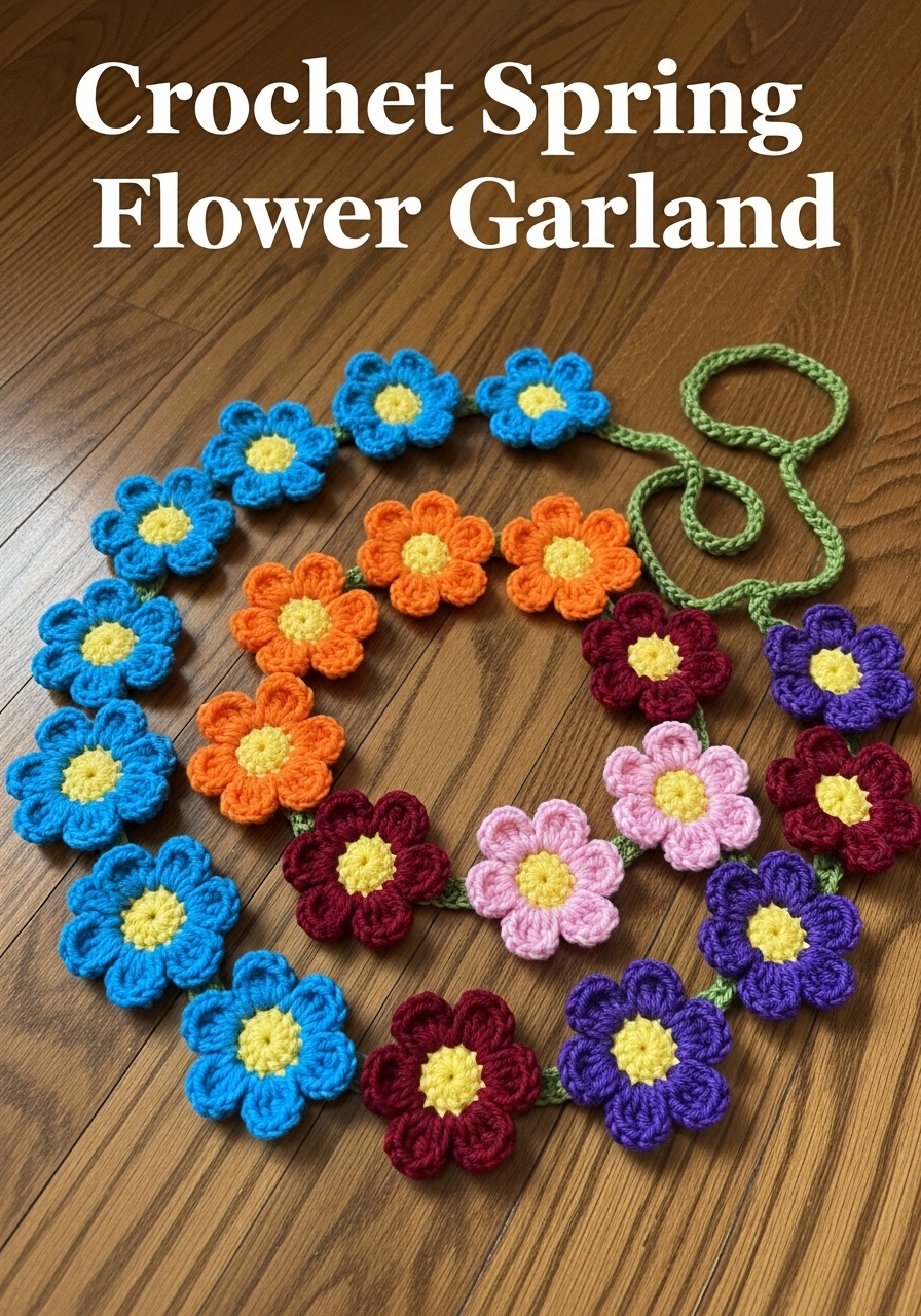 Crochet Spring Flower Garland