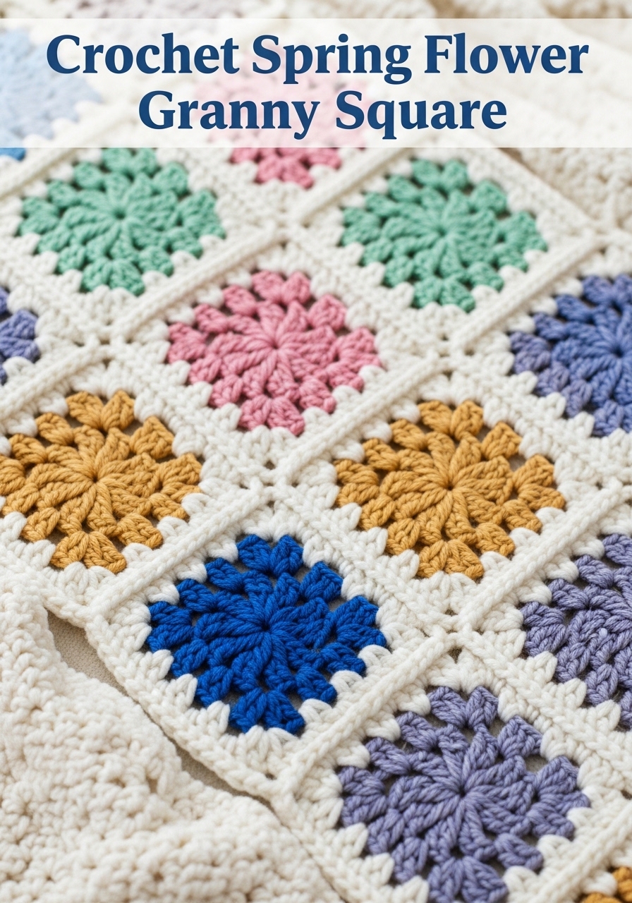 Crochet Spring Flower Granny Square