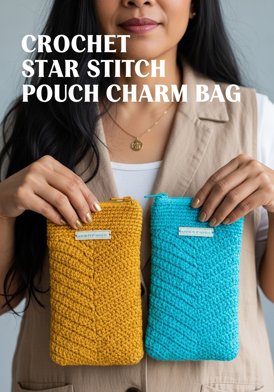 Crochet Star Stitch Pouch Charm Bag