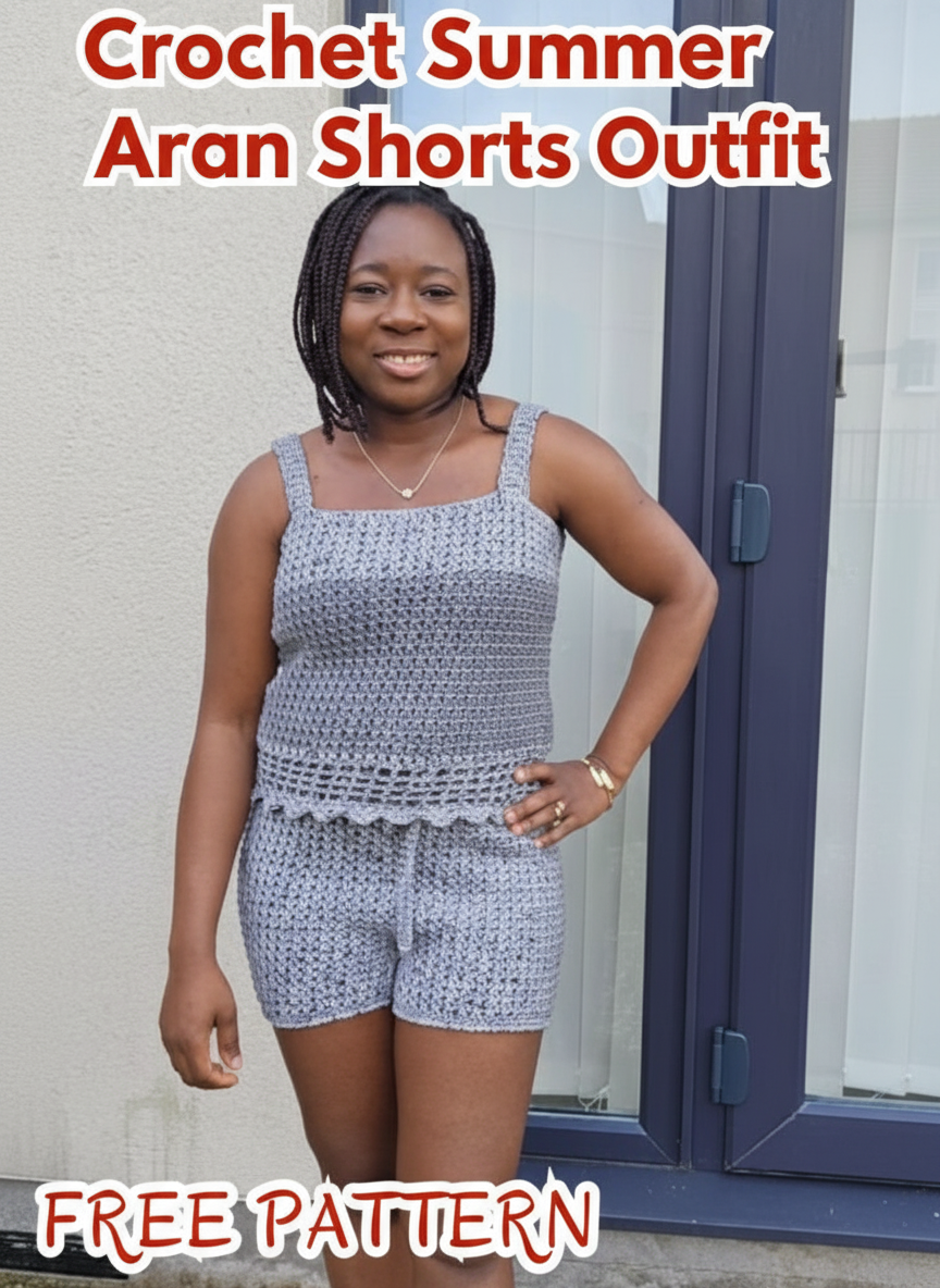 Crochet Summer Aran Shorts Outfit