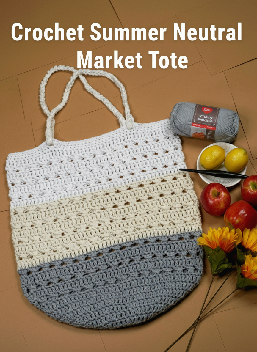 Crochet Summer Neutral Market Tote
