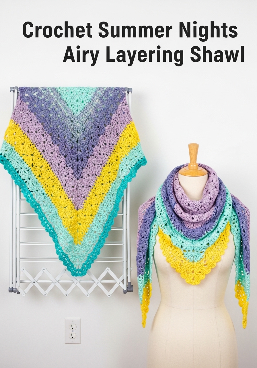 Crochet Summer Nights Airy Layering Shawl