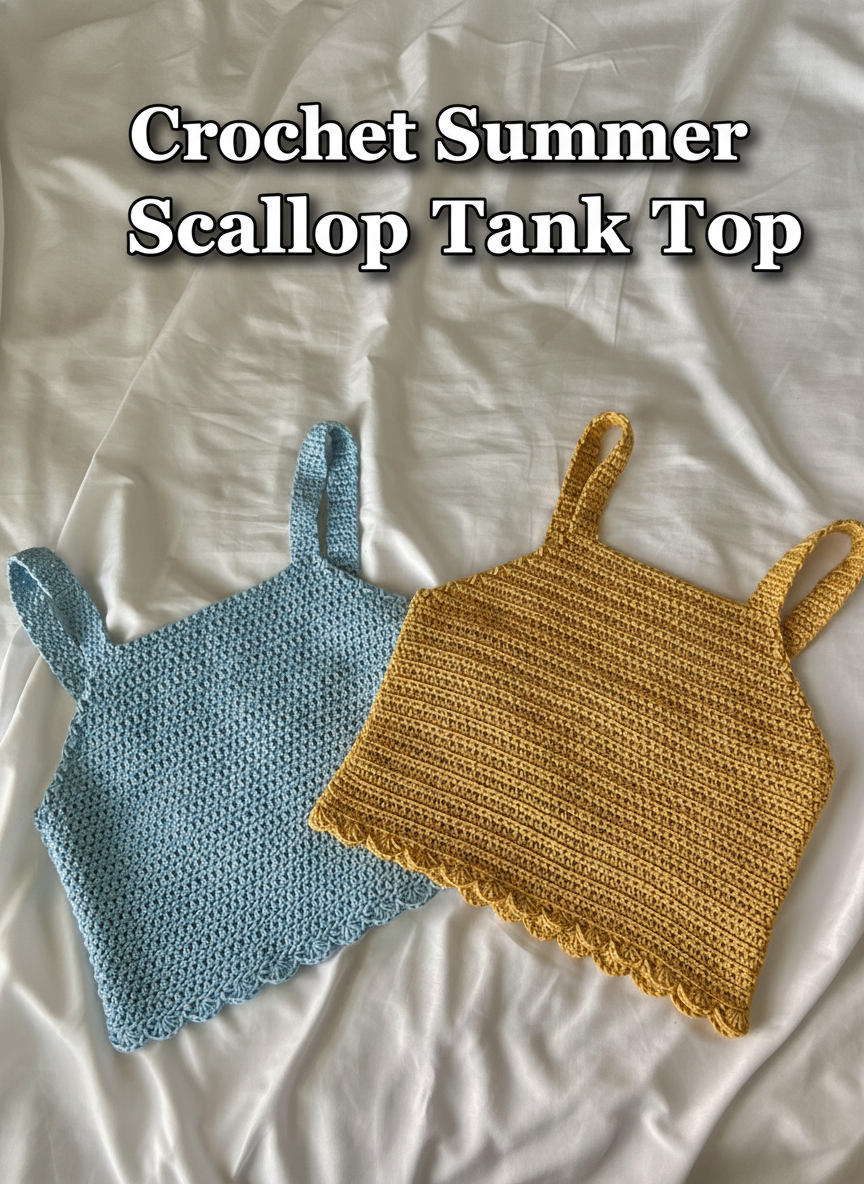 Crochet Summer Scallop Tank Top