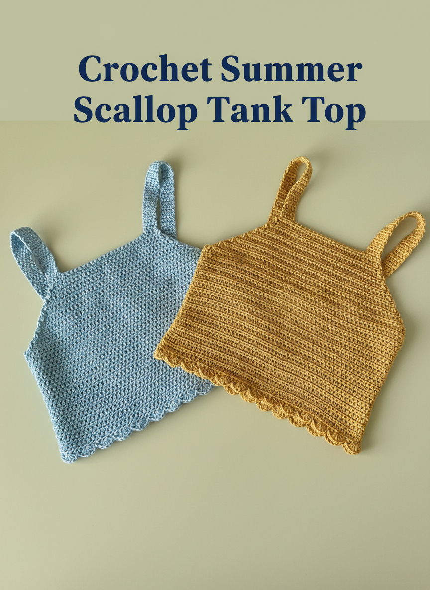 Crochet Summer Scallop Tank Top