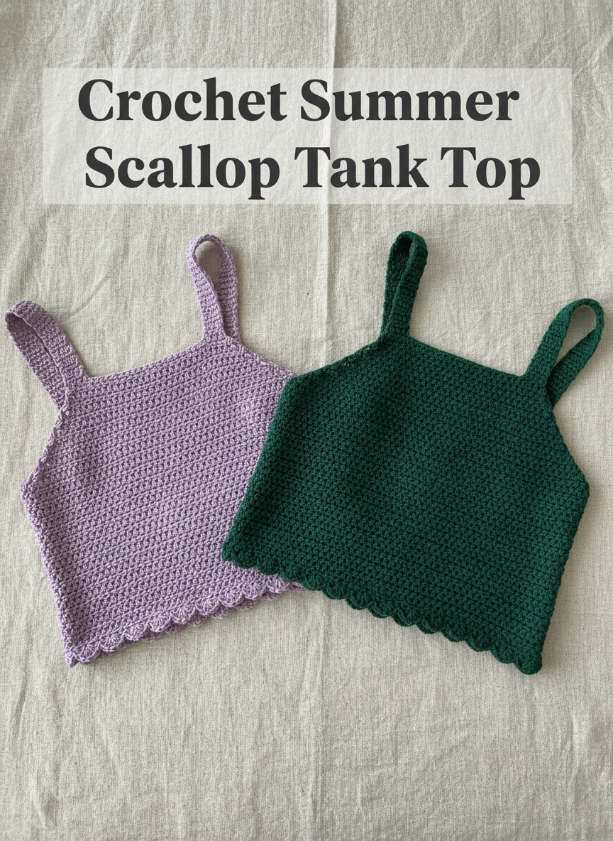 Crochet Summer Scallop Tank Top