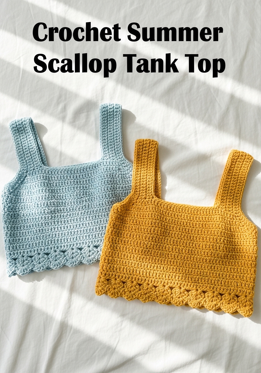 Crochet Summer Scallop Tank Top
