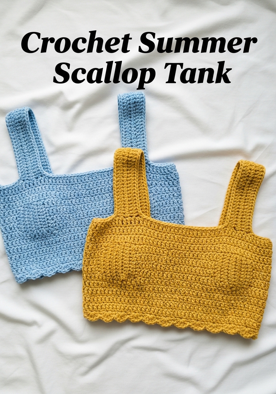 Crochet Summer Scallop Tank