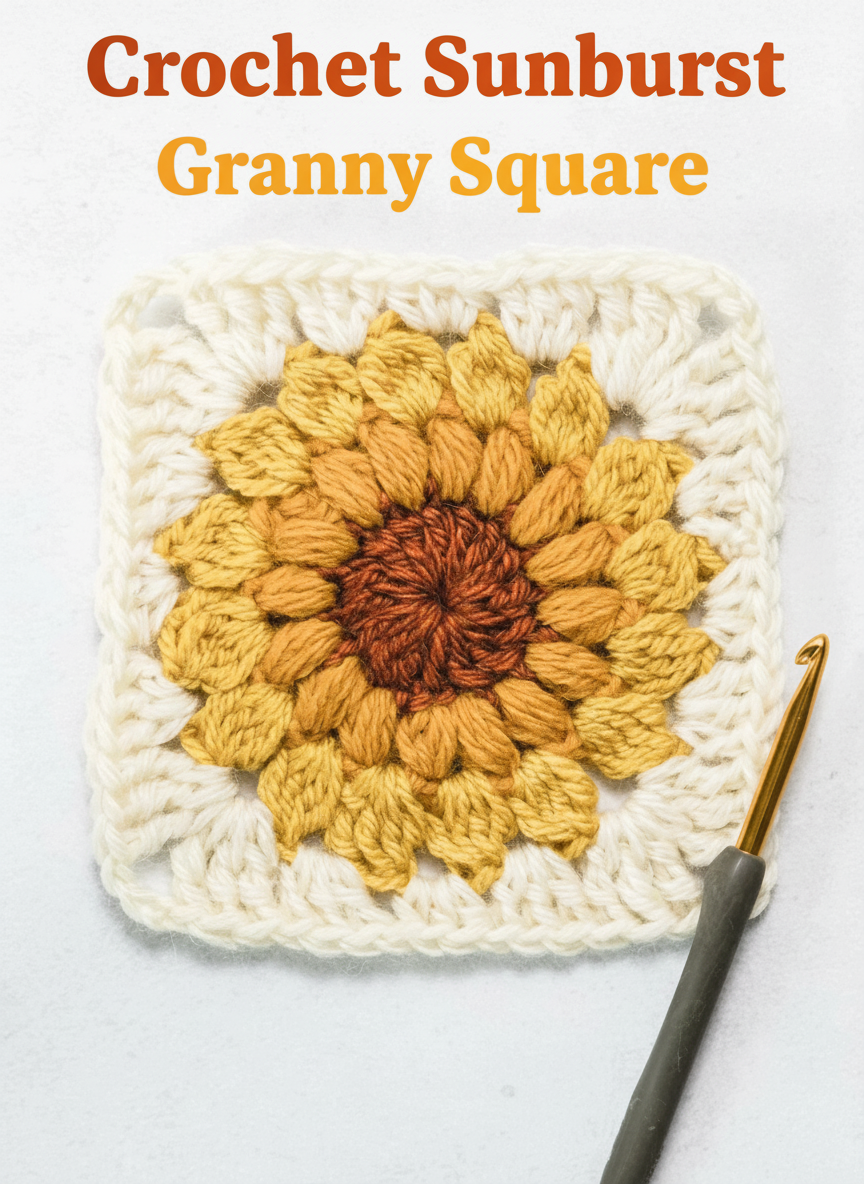 Crochet Sunburst Granny Square