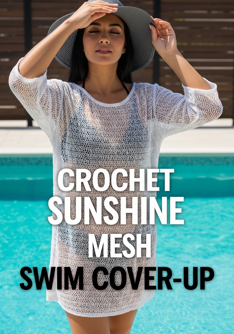 Crochet Sunshine Mesh Swim Cover-Up