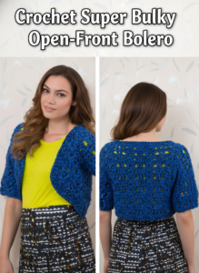 Crochet Super Bulky Open-Front Bolero