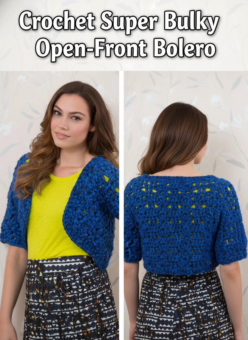 Crochet Super Bulky Open-Front Bolero