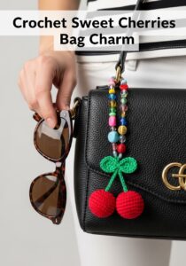 Crochet Sweet Cherries Bag Charm