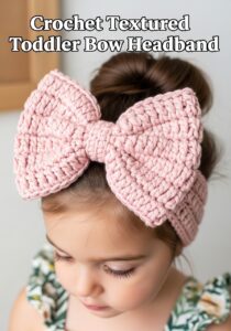 Crochet Textured Toddler Bow Headband