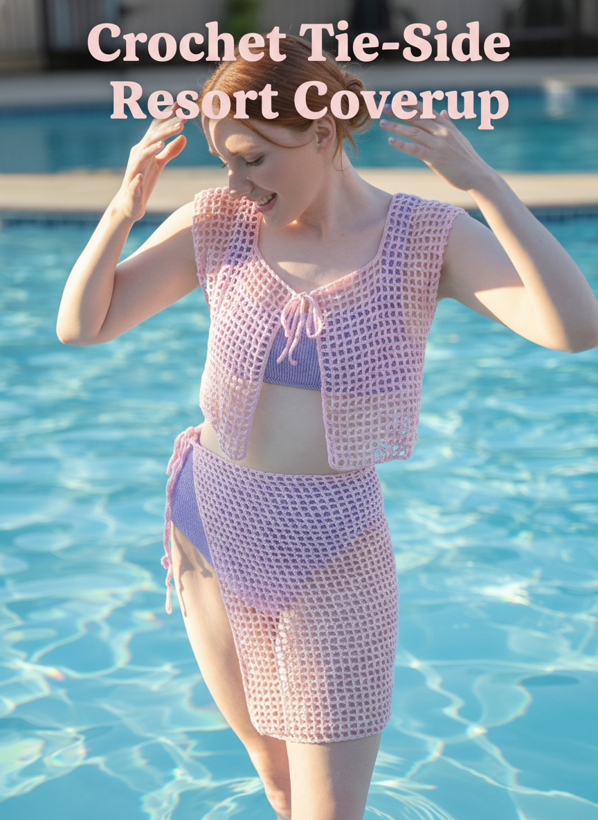 Crochet Tie-Side Resort Coverup