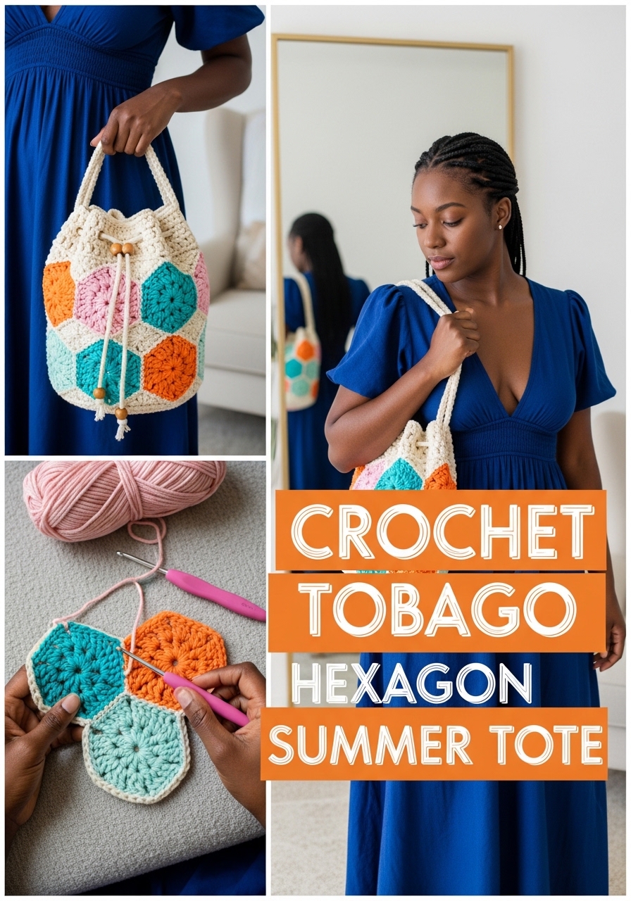 Crochet Tobago Hexagon Summer Tote