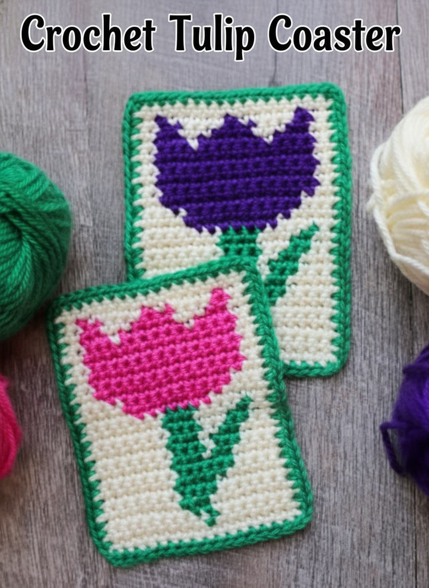 Crochet Tulip Coaster