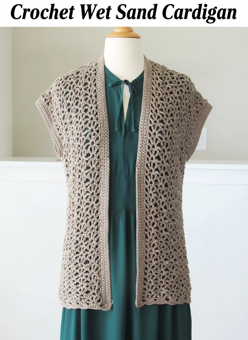 Crochet Wet Sand Cardigan