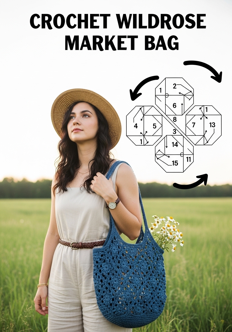 Crochet Wildrose Market Bag
