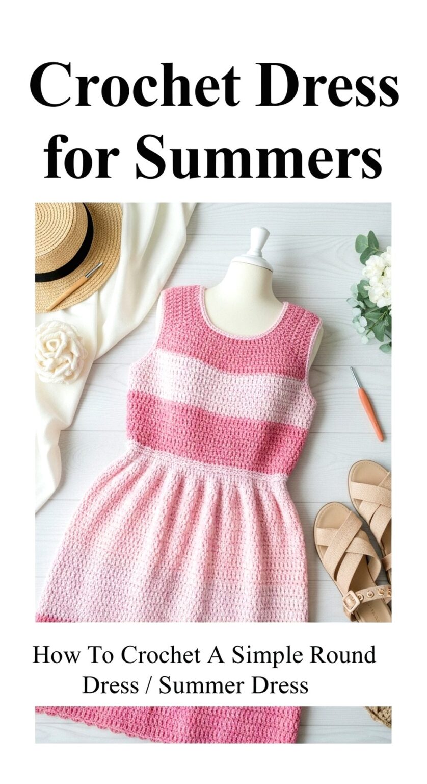 How To Crochet A Simple Round Dress - Summer Dress - Yarn Nest Studio