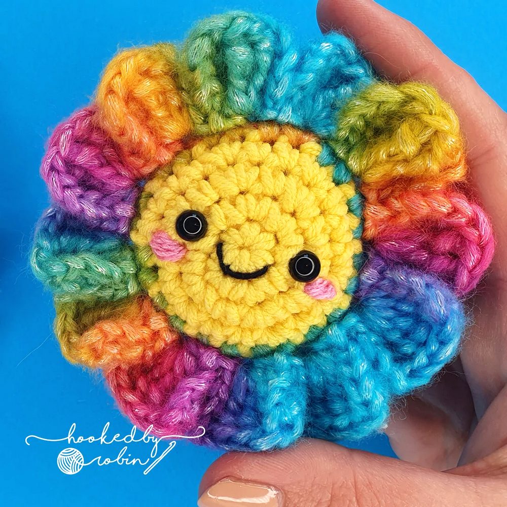 Kawaii Flower Crochet Keychain