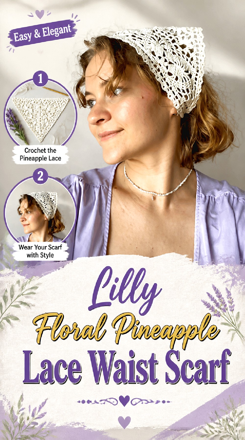 Lilly Floral Pineapple Lace Waist Scarf
