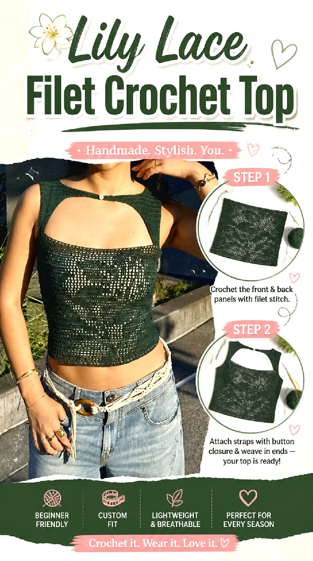 Lily Lace Filet Crochet Top