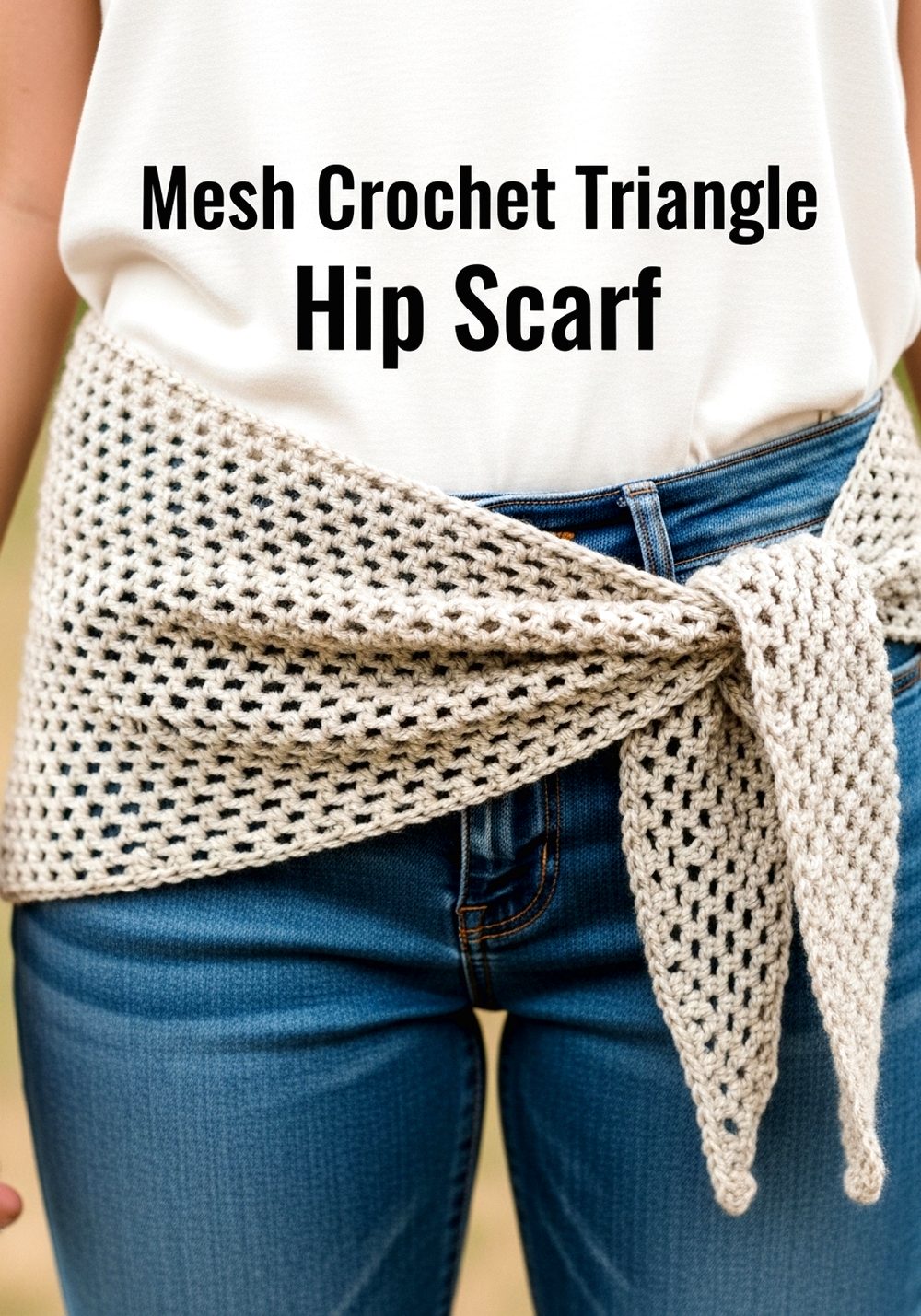Mesh Crochet Triangle Hip Scarf