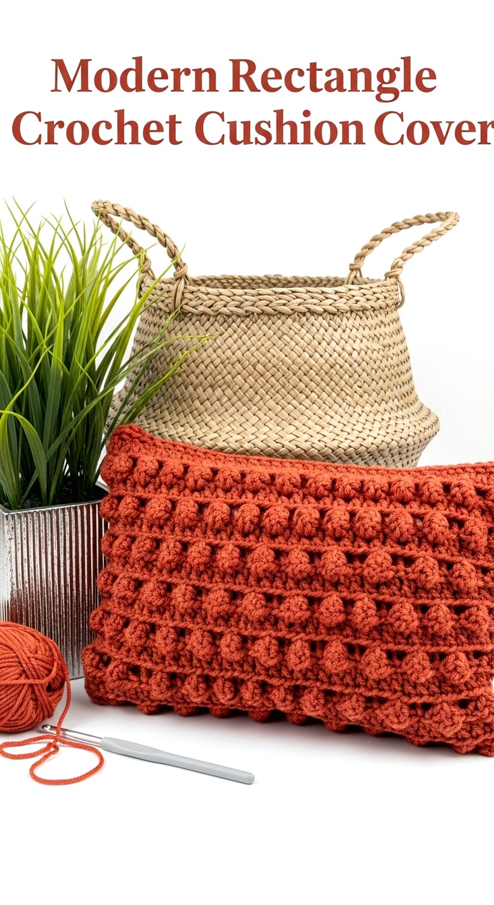 Modern Rectangle Crochet Cushion Cover