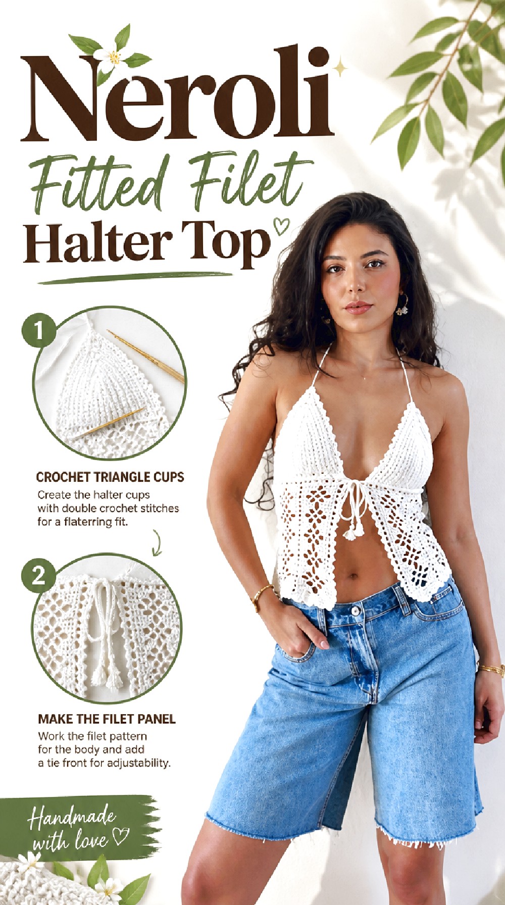 Neroli Fitted Filet Halter Top