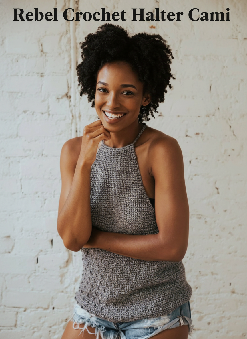 Rebel Crochet Halter Cami