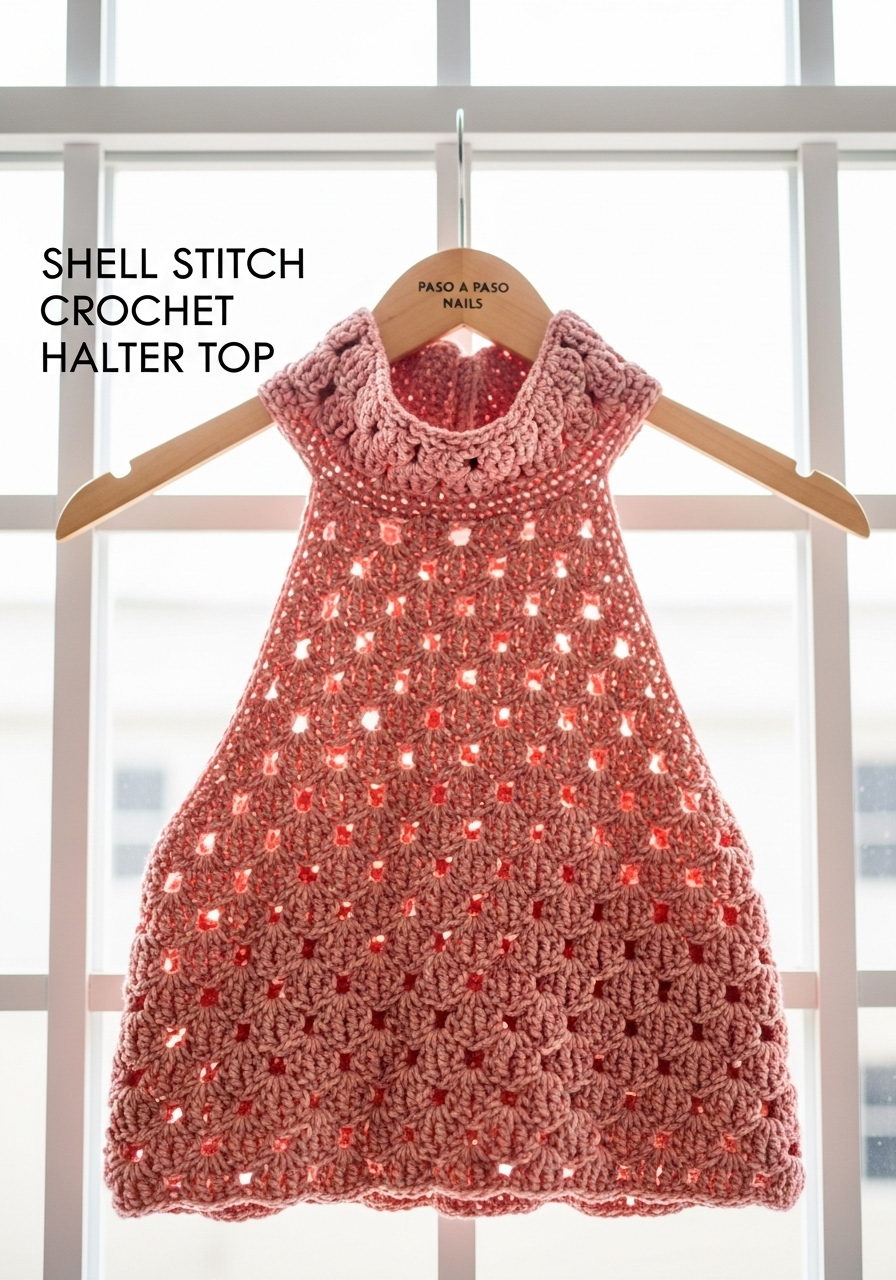 Shell Stitch Crochet Halter Top