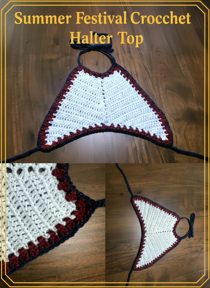 Summer Festival Crochet Halter Top