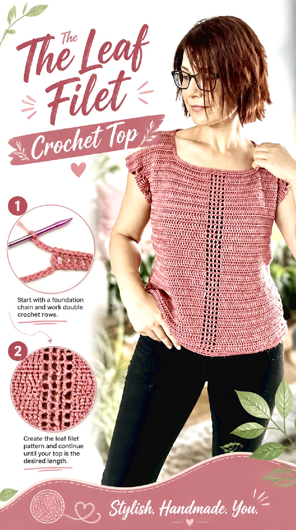 The Leaf Filet Crochet Top