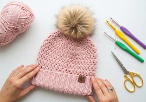 Crochet Beanie Hat With Pom Pom1
