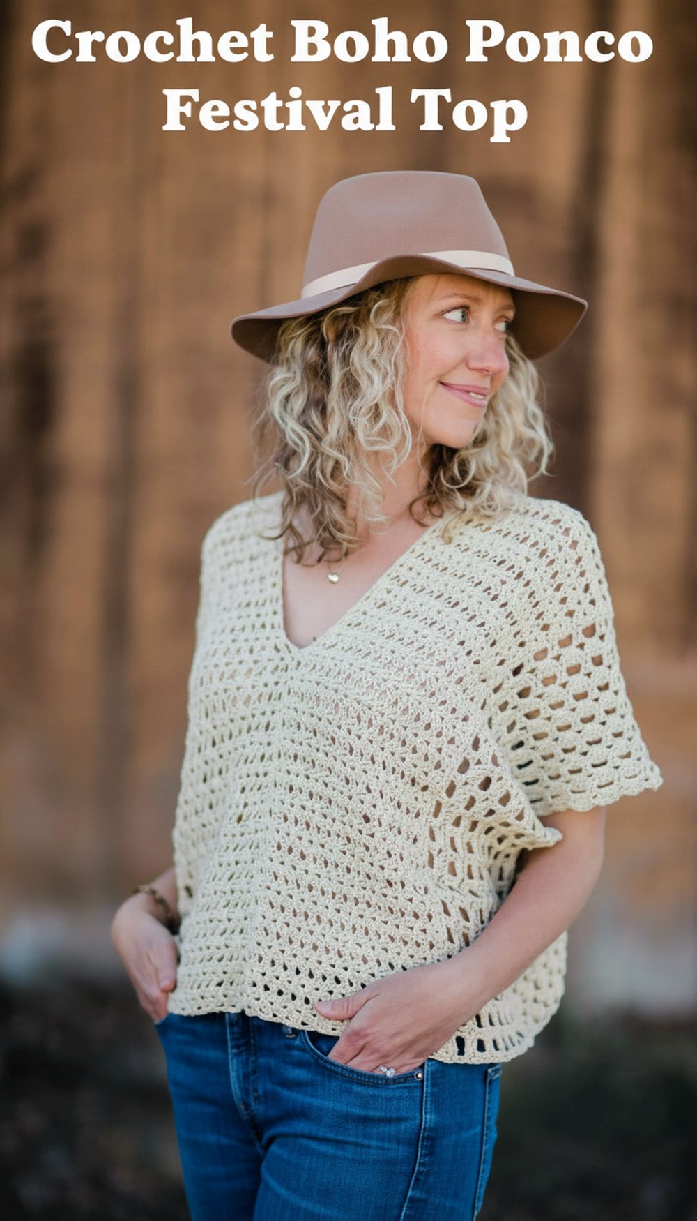 Crochet Boho Poncho Festival Top