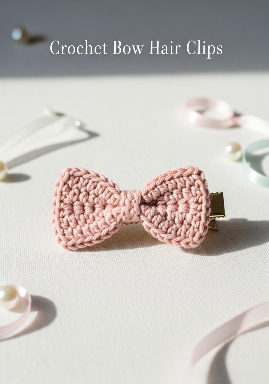 Crochet Bow Hair Clips