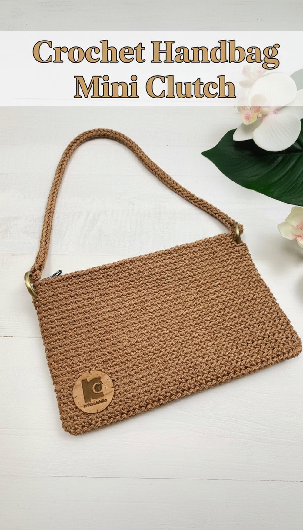 Crochet Camel Handbag Mini Clutch