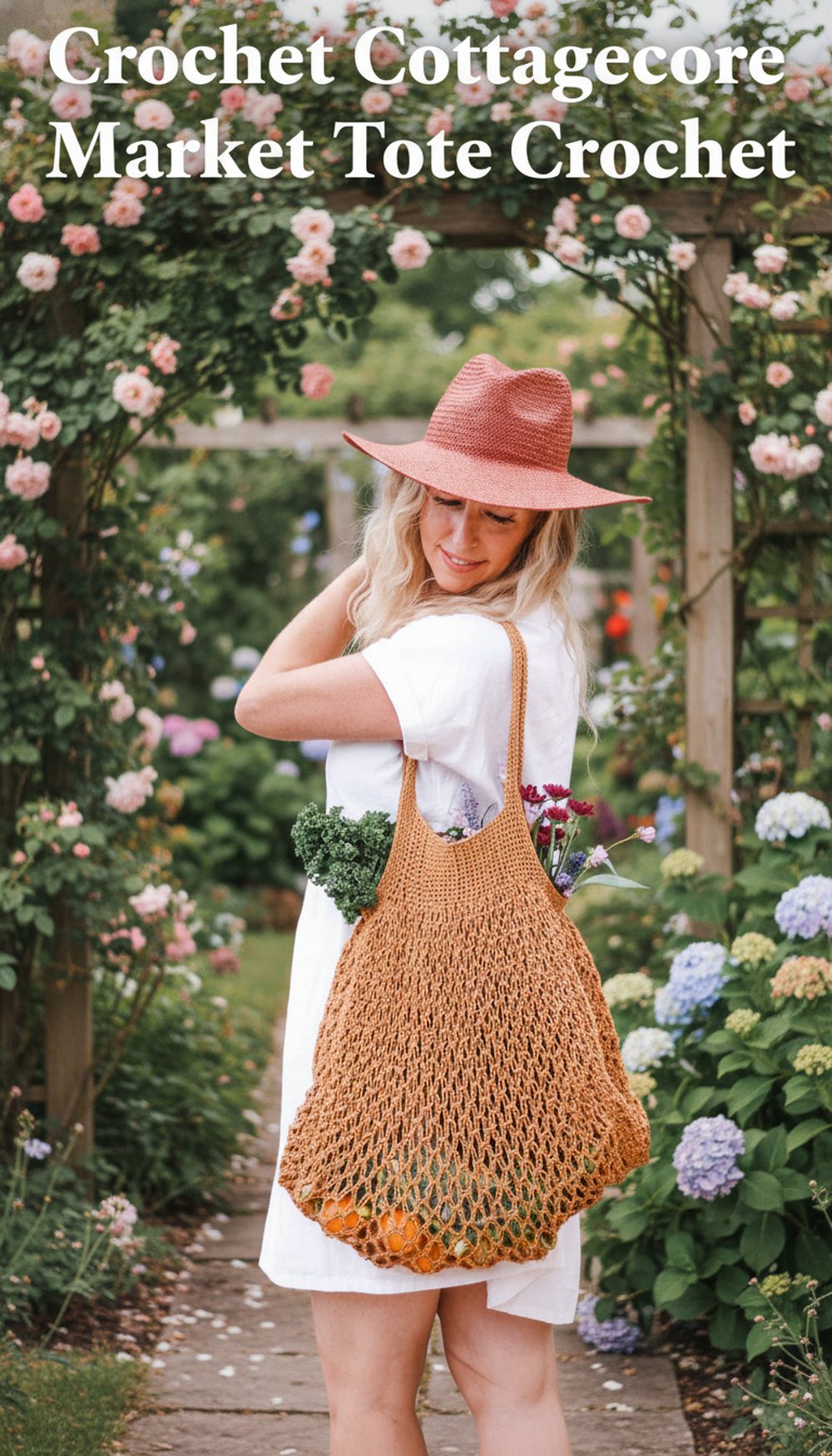 Crochet Cottagecore Market Tote Crochet